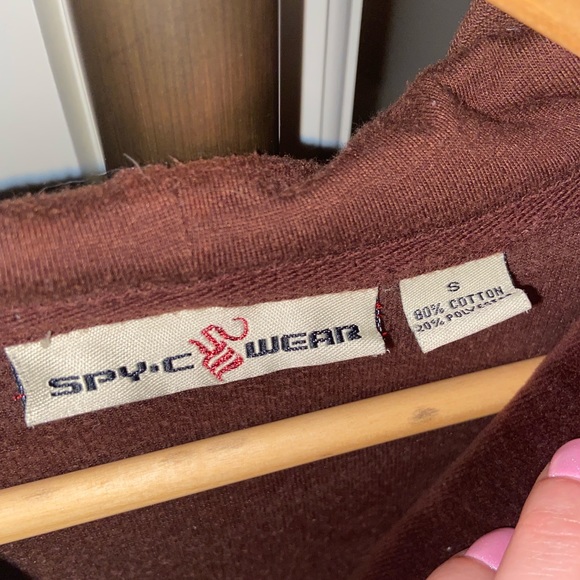 Brown swede zip up sweater, women’s size S - Picture 5 of 6